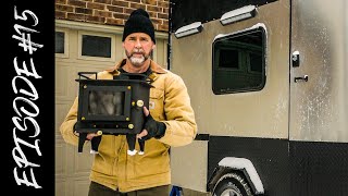 WINTER HEAT  How to Build a Travel Trailer  DIY Wood Stove Installation Cubic Mini Grizzly [upl. by Schoof141]