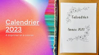 Calendrier 2023 à imprimer et colorier Etsy [upl. by Anitsirhcairam]