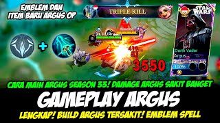 EMBLEM BARU amp ARGUS ITEM BARU  CARA MAIN ARGUS TERBARU❗BUILD ARGUS TERSAKIT 2024❗GAMEPLAY ARGUS EXP [upl. by Ecallaw]