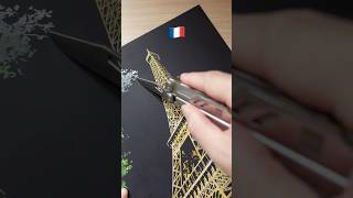 🇫🇷Eiffel Tower Scratch Reveal What’s Hidden🌈 france painting art [upl. by Chon]