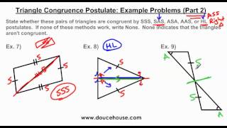 Triangle Congruence Postulates Example Problems Part 2 [upl. by Roberson174]