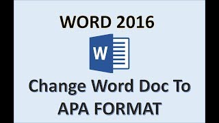 Word 2016  APA Format  How to Set Up Formatting Style in Microsoft MS Documents 6th Edition on PC [upl. by Rube]