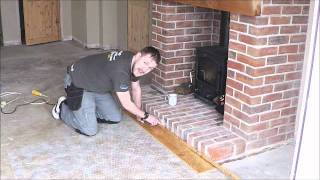 How to install your Laminate Wood floor against brick or stone fireplace or wall undercut [upl. by Rochkind519]