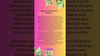 Prayer for Prosperity and Abundance  Powerful Prayer PrayerforProsperityandAbundance [upl. by Allsopp]