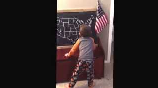 5 year old sings 50 states and capitals song [upl. by Aldis]