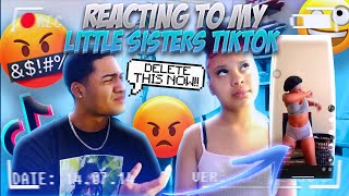 I REACTED TO MY 13 YEAR OLD LITTLE SISTERS TIKTOK ban her account [upl. by Nedrud]