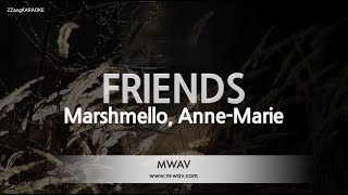 Friends by Marshmello Anne  Marie Karaoke  Lower Key [upl. by Magnuson59]