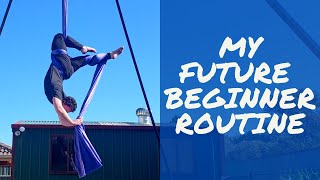 Aerial Silks BEGINNER routine  Easy aerial silks performance to My Future by Billie Eilish [upl. by Naerb]