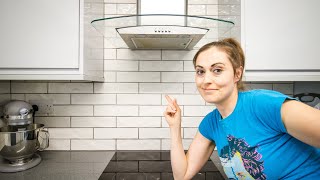 Subway Tile Backsplash Installation Behind My Kitchen Hob DIY  The Carpenters Daughter [upl. by Eelrefinnej]