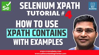 Selenium XPath Tutorial 4  XPath Contains Function with Examples [upl. by Lledor]