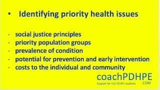 HSC PDHPE Core 1  Identifying Priority Health Issues [upl. by Inglebert]