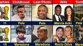 Comparison 😢 Pele Vs Maradona pele maradona footballer [upl. by Brigitte]