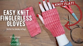 KNIT FLAT Quick amp Easy Fingerless Gloves  Free Tutorial and Free Pattern  Knitting House Square [upl. by Unders]