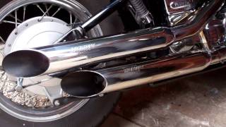 HIGHWAY HAWK EXTREME SLASHCUT exhaust in Yamaha Drag Star 650 XVS 2001 [upl. by Walli]