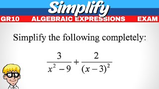 Exam Algebraic Fractions Grade 10 [upl. by Aufa]