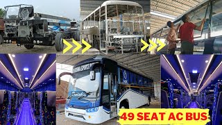 NEW LUXURY 49 SEATER AC BUS BODY  HOW SEATING BUS BODY MANUFACTURING IN INDIA  NEW SHREENATH COACH [upl. by Ediva]