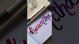 Kusumitha viralartshortsyoutubeviralvideoytshortscalligraphycalmingbeautifulnameart [upl. by Clarisse]