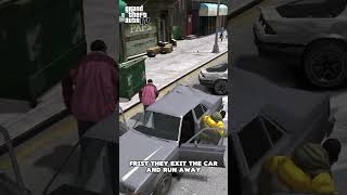 What happens if you throw a grenade at NPCs car in GTA games gta [upl. by Leizo]