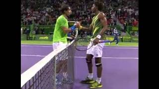 Rafael Nadal vs Gael Monfils  2012 ATP Qatar Open [upl. by Eneri]