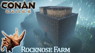 Conan Exiles  Building a Rocknose Farm 6 Animal Pens  The Purge 33 [upl. by Griffy99]