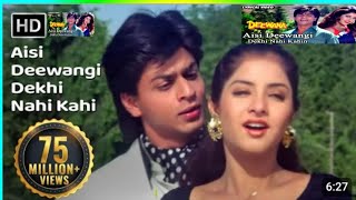 Aisi Deewangi Dekhi Nehi Kahi  Deewana SongShahrukh Khan  Divya Vharti Hindi Lovely Song 🎵 ♥️ [upl. by Louella]