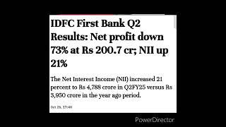 IDFC First Bank Q2 Results [upl. by Sitoiganap]