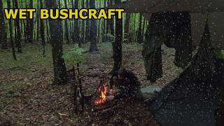 Rainy weekend in Bushcraft tent with Swagman Roll [upl. by Weatherby426]