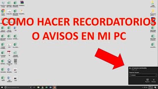 COMO HACER RECORDATORIOS O AVISOS EN MI PC FÁCIL Y RÁPIDO [upl. by Strader]