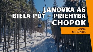 Lanovka Cableway A6 Biela Put  Priehyba – Chopok Demänovská dolina  Slovakia [upl. by Kolb]