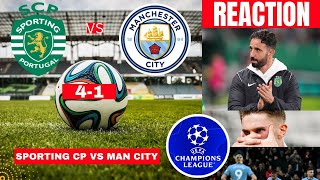 Sporting CP vs Man City 41 Live Champions league Football UCL Match Score Highlights 2024 Amorim [upl. by Zasuwa]