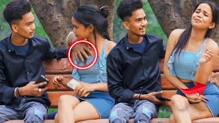 Extra Hand Prank On Cute Girl  Touching Prank On stanger Girl  Anurag Prank [upl. by Hnib]