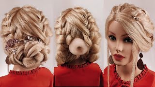 Easy braided bun hairstyle💫Simple hair tutorial [upl. by Brena]