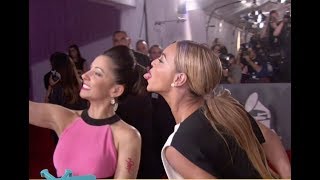 Beyonce Photo Bombs Nikki Boyer at the Grammy Awards [upl. by Ahseken]