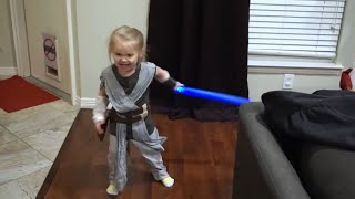 Ava has a Lightsaber Star Wars The Last Jedi Gear Test [upl. by Sew]