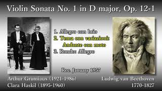 Beethoven Violin Sonata No 1 Grumiaux amp Haskil 1957 ベートーヴェン ヴァイオリンソナタ第1番 グリュミオー [upl. by Brennan]