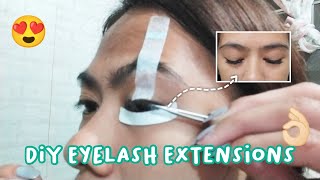 DIY EYELASH EXTENSIONS AT HOME FROM SHOPEE [upl. by Adnim]