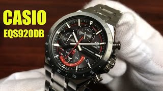 Unboxing Casio Edifice EQS920 Steel Solar Powered Chronograph Watch EQS920DB1AV [upl. by Sutherlan]