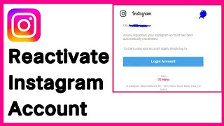 How To Reactivate Instagram Account [upl. by Graybill]