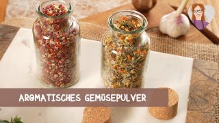 Selbstgemachtes Gemüsepulver Der gesunde Alleskönner für deine Küche 🌱🍅  vegan basisch [upl. by Sadick358]