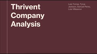 Thrivent Financial Analysis Group 5 [upl. by Yllim]