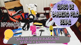 Curso de barbeiro 💈 cartão de passagem pelo PSG SENAC minha opinião sobre os cursos do senac faxina [upl. by Ingelbert]