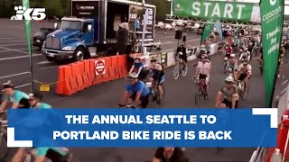 The annual Seattle To Portland bike ride is back and Its a rolling party [upl. by Enra]