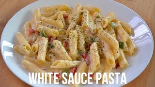 WHITE SAUCE PASTA  BECHAMEL SAUCE PASTA  EASY amp SIMPLE PENNE RECIPE [upl. by Leumhs]