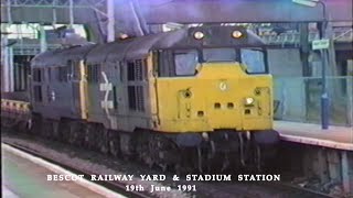 BR in the 1990s Bescot Railway Yard amp Stadium Station on 19th June 1991 [upl. by Vannie786]