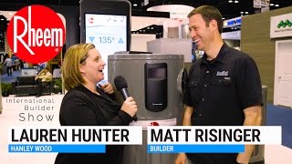 2017 Rheem Hybrid Electric Water Heater  Whats new from the International Builder Show [upl. by Jakoba]