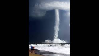 The Sky Falling A waterspout is a rotating column of air that occurs over a body of waterobx News [upl. by Tarabar]