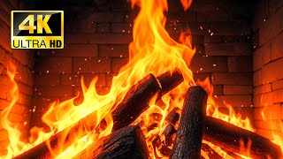 Cozy Fireplace 4K🔥Relaxing Sound of Crackling Fireplace with Gentle Piano Music  Relaxing Fireplace [upl. by Aratihc]