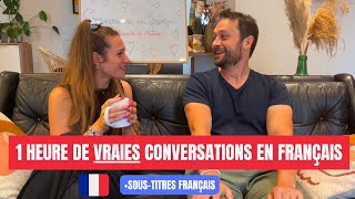 1 hour REAL French conversations 🇫🇷 with subtitles [upl. by Thatch]