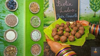 Biotin laddu for faster hair growth amp glowing skinEat one biotin laddu daily to promote hair growth [upl. by Waxler]