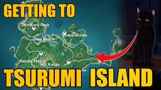 How to get to THE NEW ISLAND Tsurumi  Genshin 22 [upl. by Lilias]